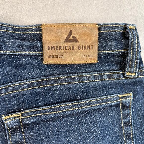 America Giant Dark Wash Jeans Womens Straight Leg 36W 30L High Rise Denim Blue - Picture 6 of 6